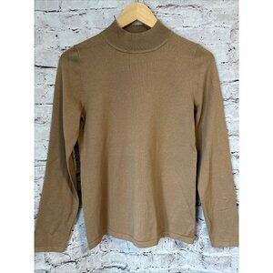 Pendleton Tan Mock Neck Pullover Sweater Silk Blend Women’s XS